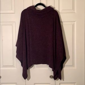 Dark purple sweater “poncho”